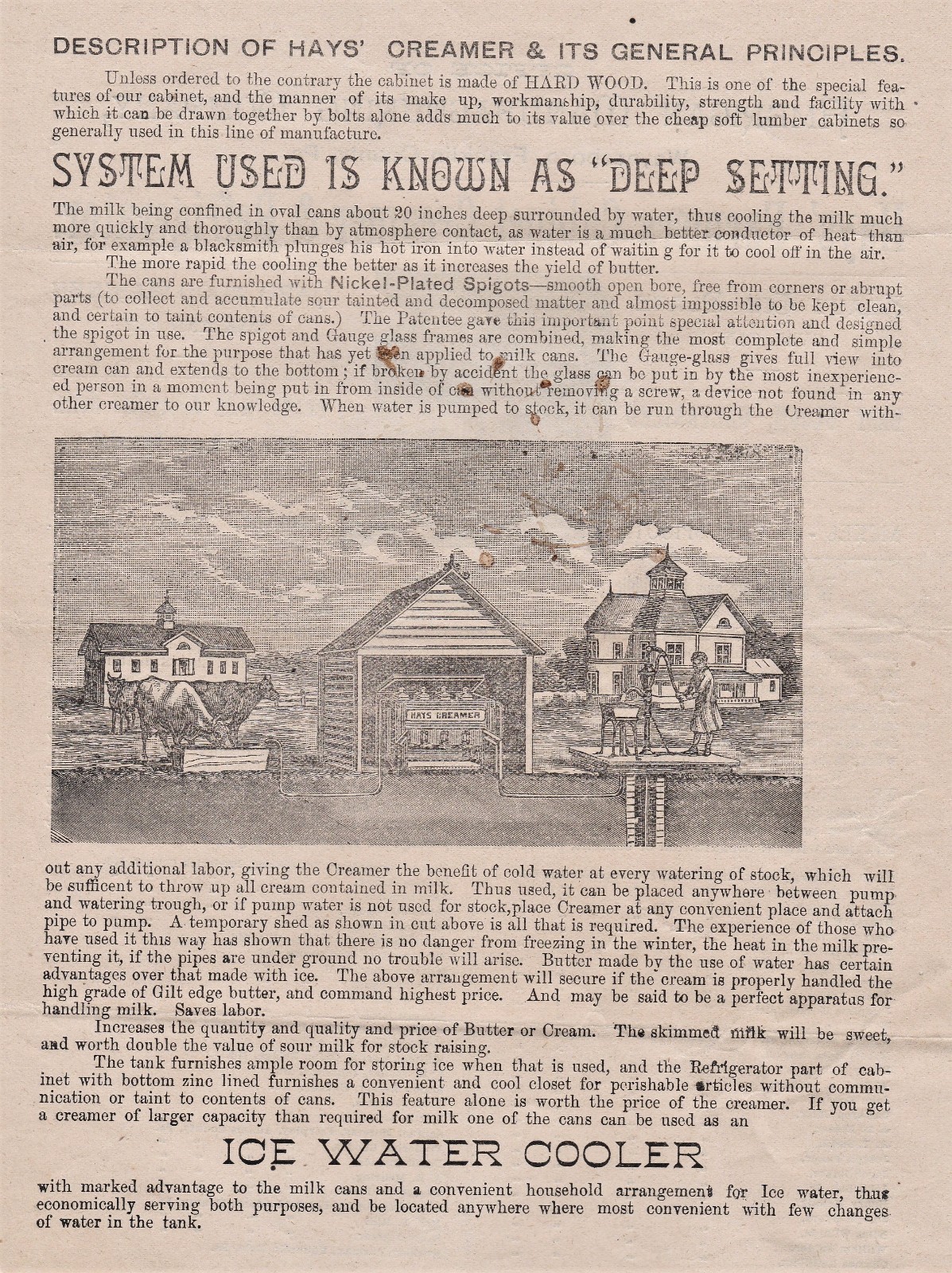 RARE Advertising Catalog / Flyer Hays Farmers Cabinet Creamer 1880 Waynesboro PA