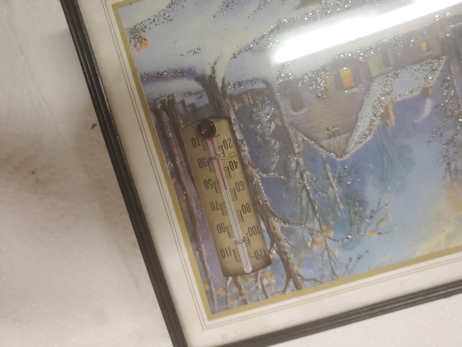 7″ X 5″ Framed Thermometer Farmers Elevator Traer Iowa 1960 Calendar Grain Feed
