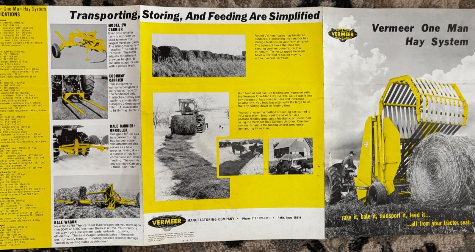 Vermeer One Man Hay System For 1974 Brochure DCPA26