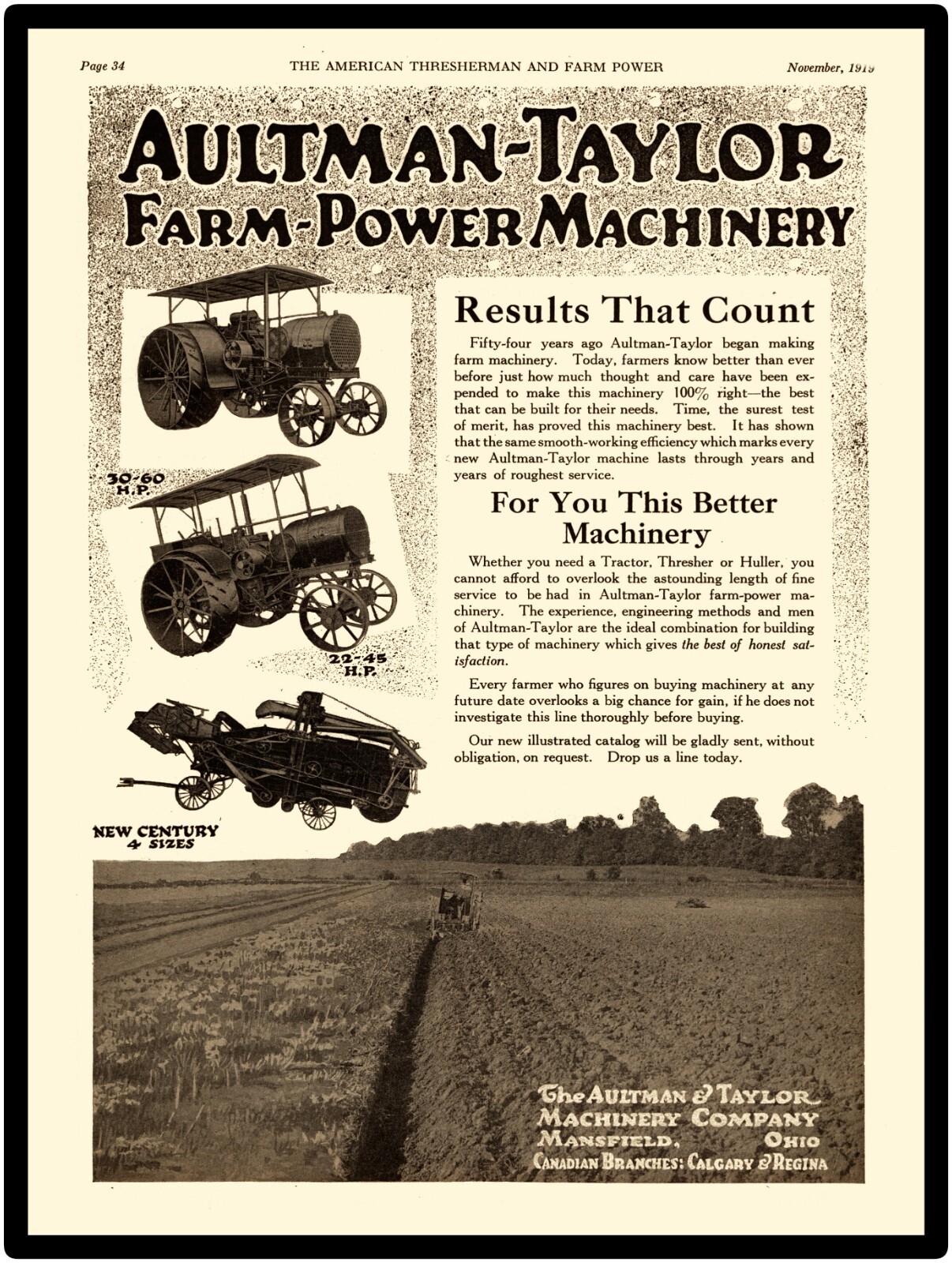 Aultman Taylor Farm Machinery NEW Metal Sign 24″x30″ USA STEEL XL Size 7 lbs.