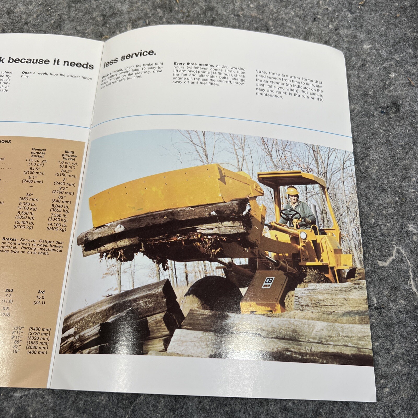 Equipment Brochure – Caterpillar – 910 – Wheel Loader – c1970’s with Envelope