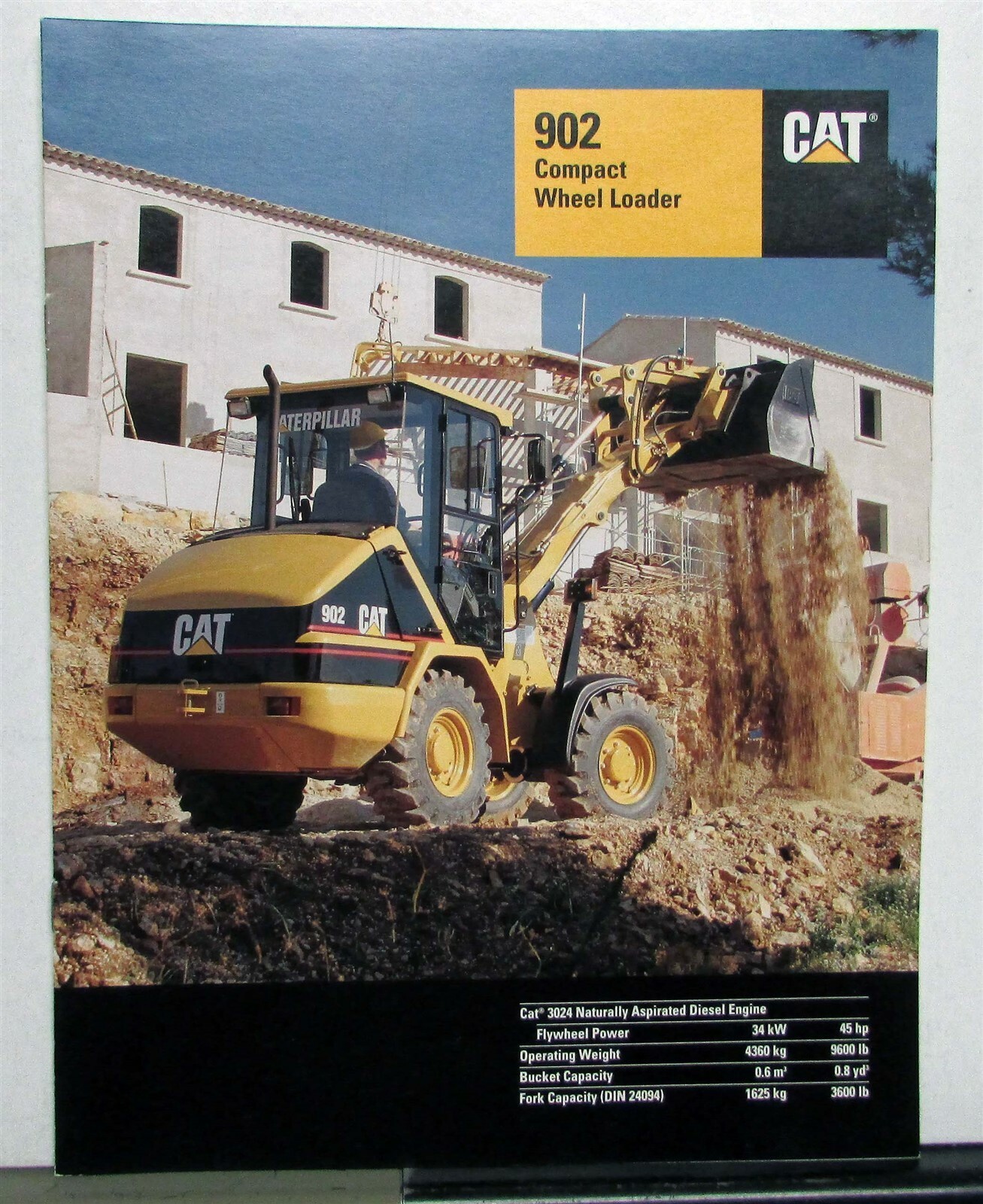 1998 Caterpillar 902 Wheel Loader Specifications Construction Sales Brochure