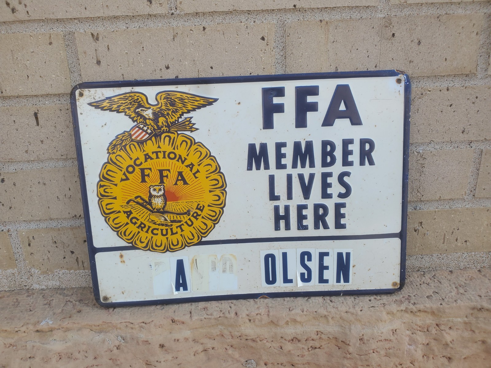 13-1/2″ X 9-1/2″ Metal Sign FFA Member Lives Here Vocational Agriculture Farmers