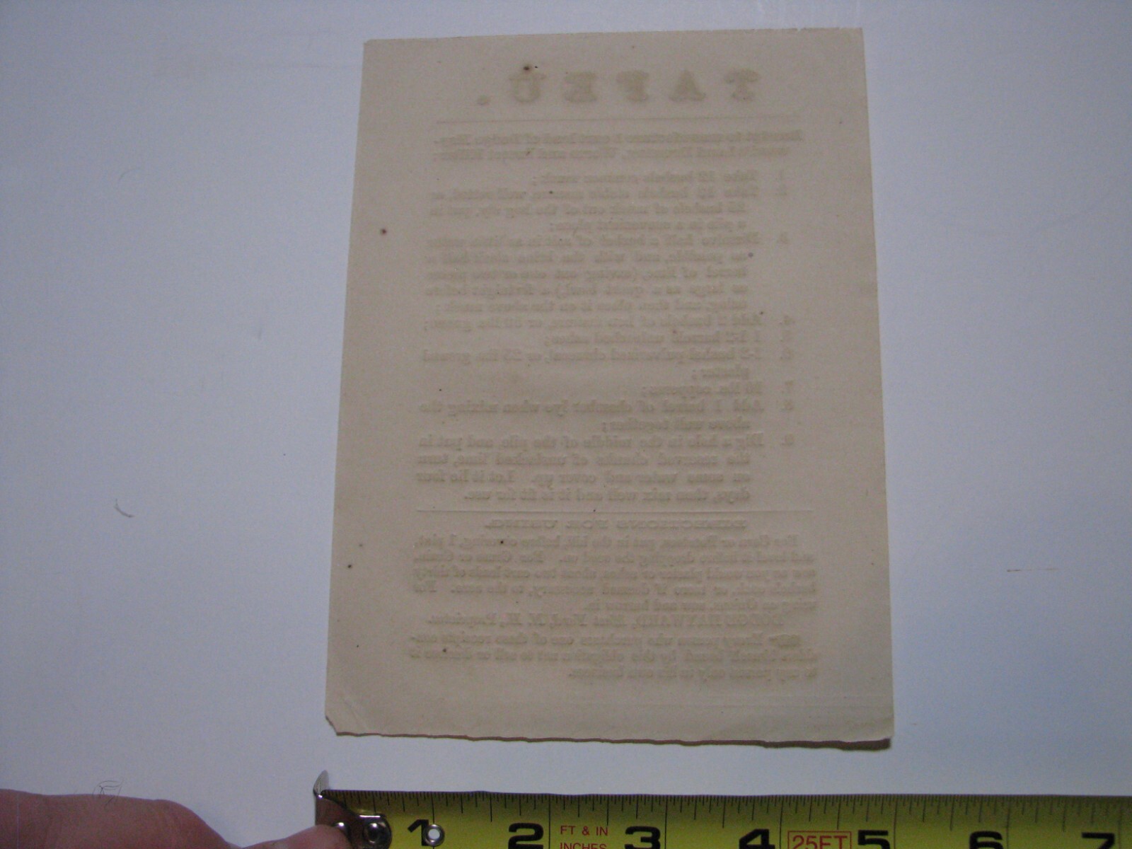 1850S ADVERTISING FLIER FOR TAFEU DODGE HAYWARD’S INSECT KILLER MAST YARD NH