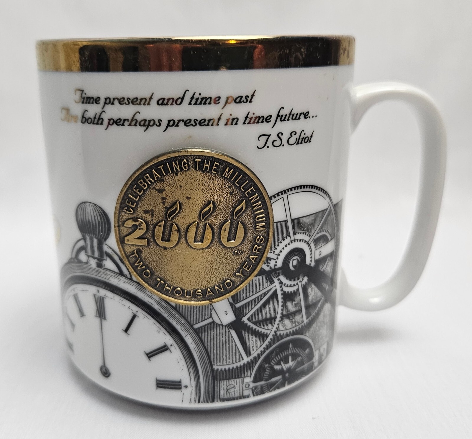 Vtg MFA Oil Farmer’s Coop Coffee Mug Buyer’s Market 2000 Millenium Medallion
