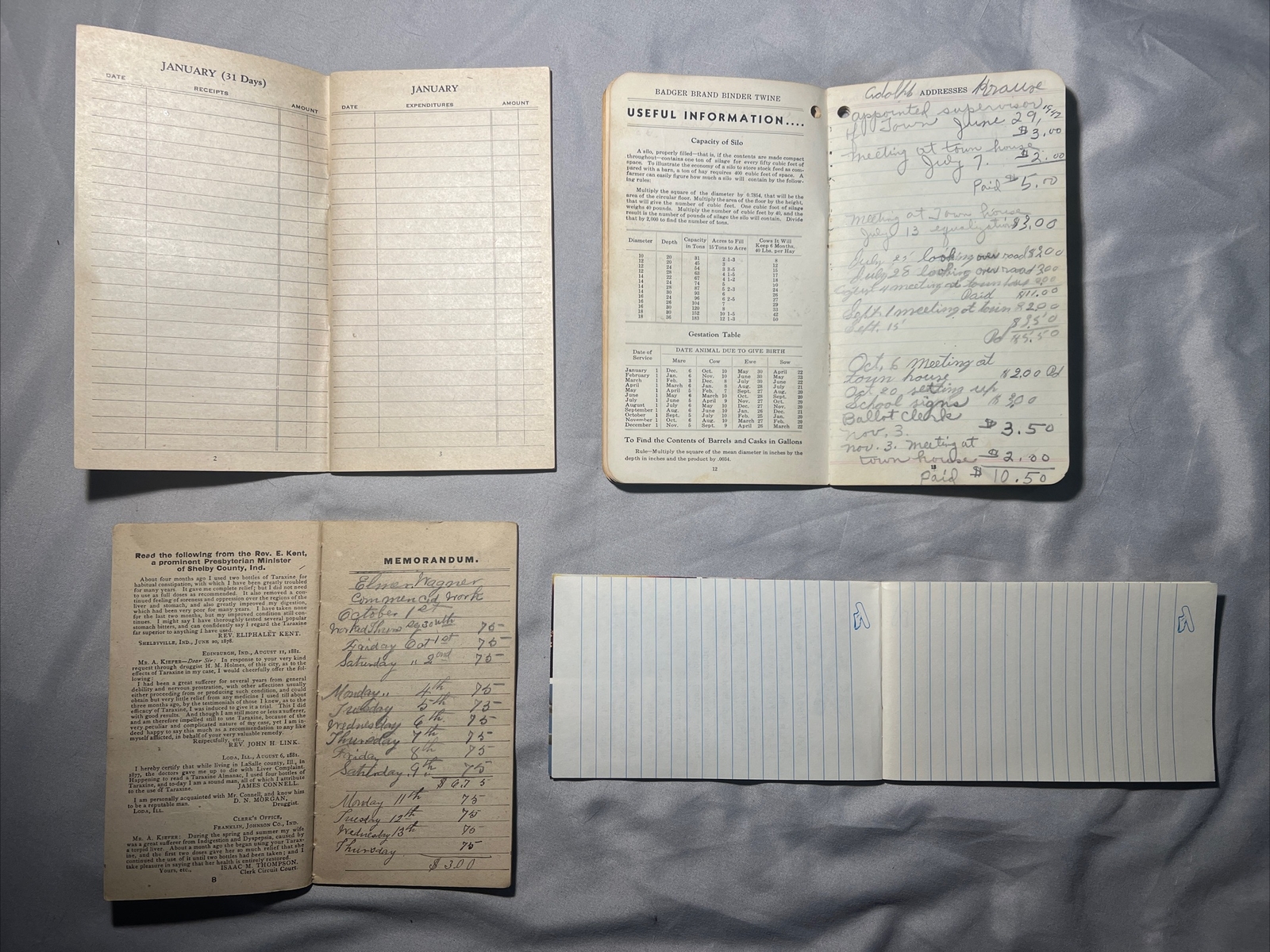 Vtg Lot Of 4 Agricultural Notebooks Guides Keifer’s Continental Badger Dekalb