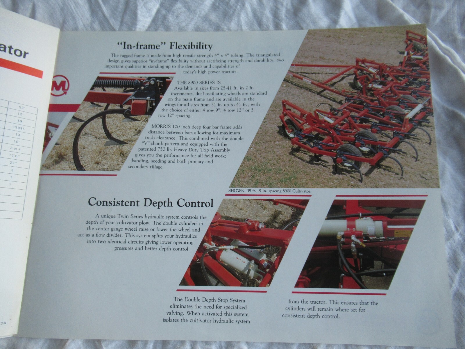 Morris 8900 series cultivator brochure