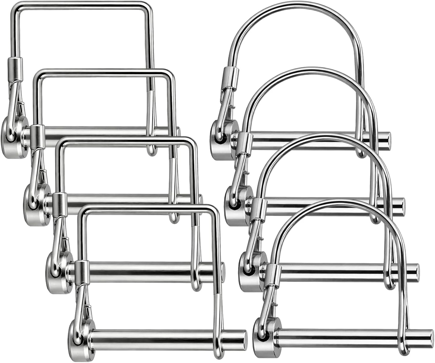 8 Pack Trailer Coupler Pin – Heavy Duty 1/4″ Carbon Steel Lock Pins with Square