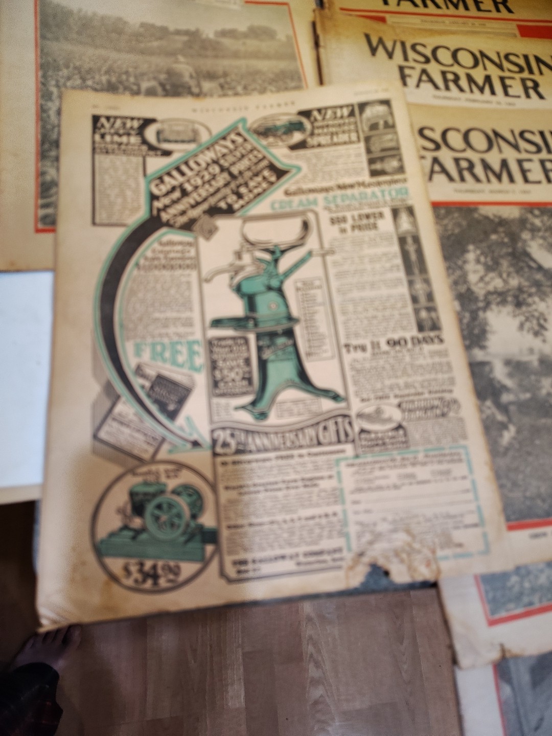 Lot Of 7 – 1929 Wisconsin Farmer Magazines Newspapers Rare