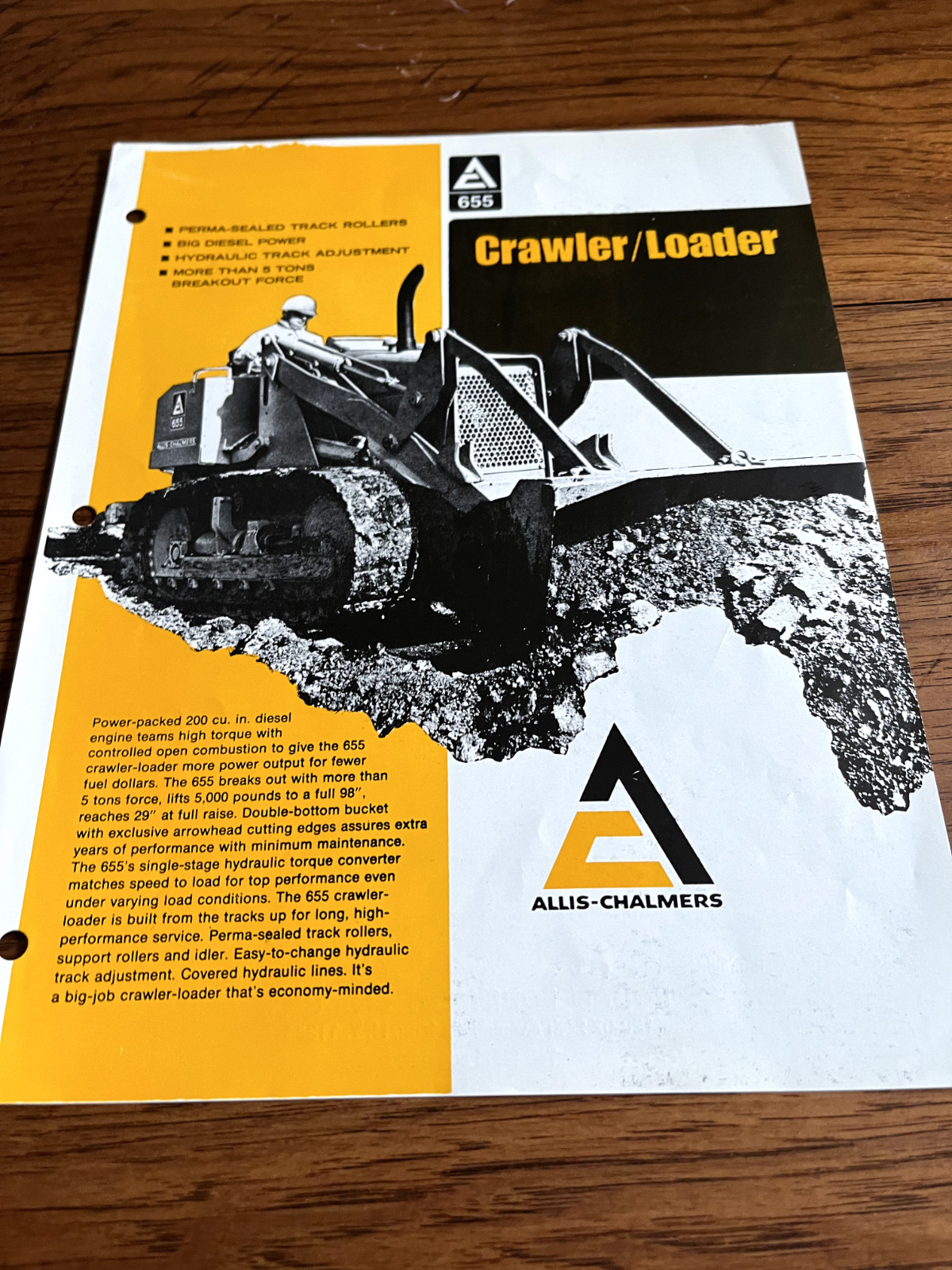 Allis Chalmers 655 Crawler Loader For 1970 Brochure FCCA
