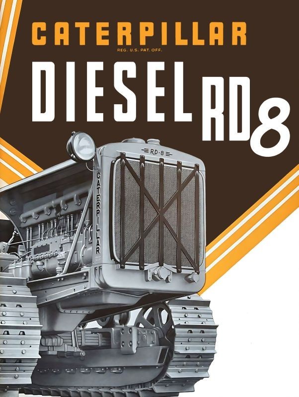 Cat Model RD8 Diesel Tractor NEW METAL SIGN: 12×16″ Free Ship.