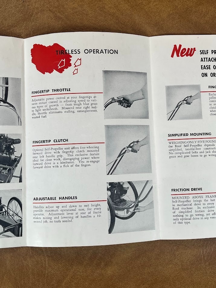 1950’s ROOF FENCE ROW WEED CUTTER Instructions Pontiac, Illinois