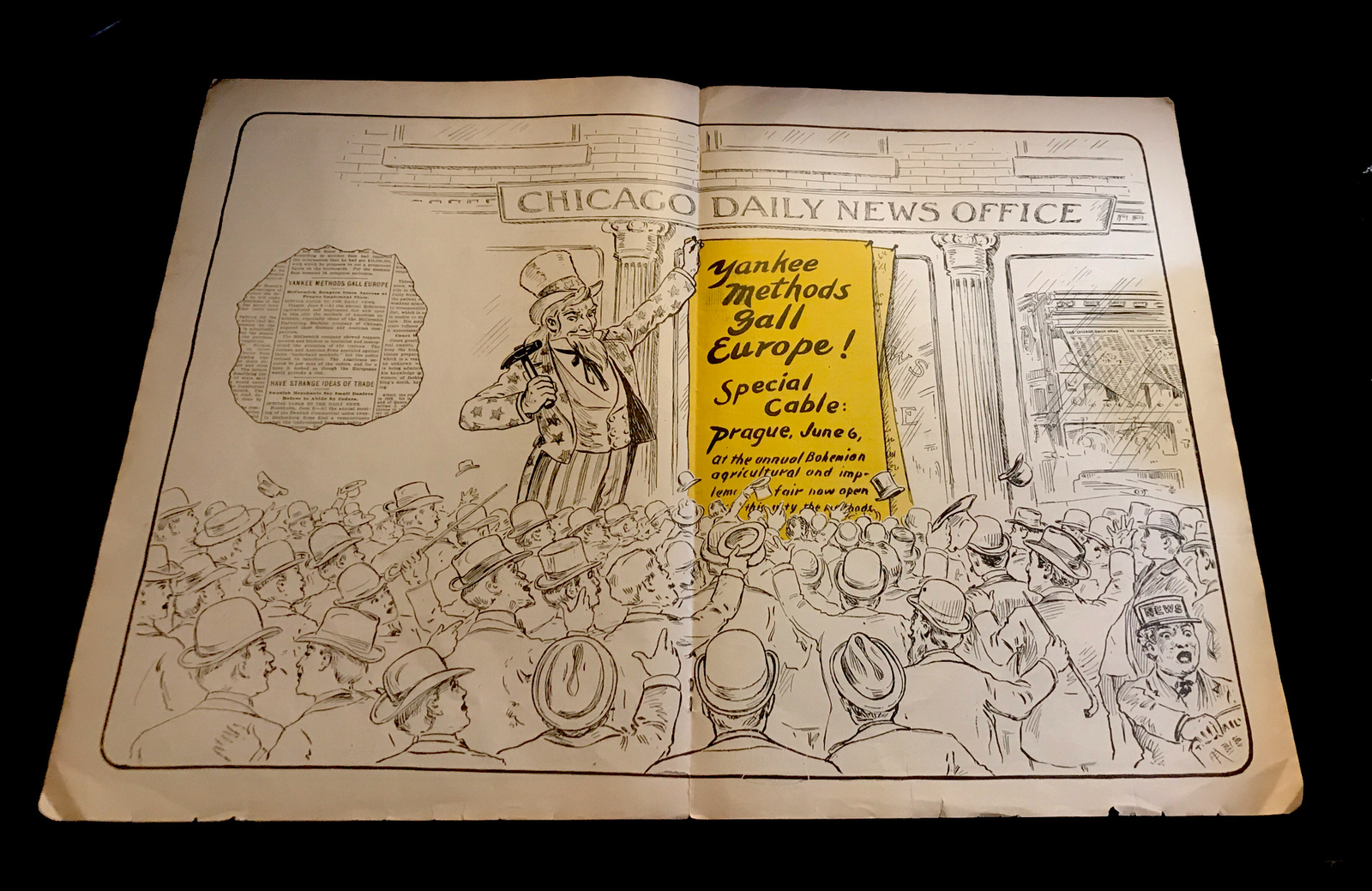 1902 McCormick Harvesting Machine Farm Advertising “Yankee Methods Gall Europe”