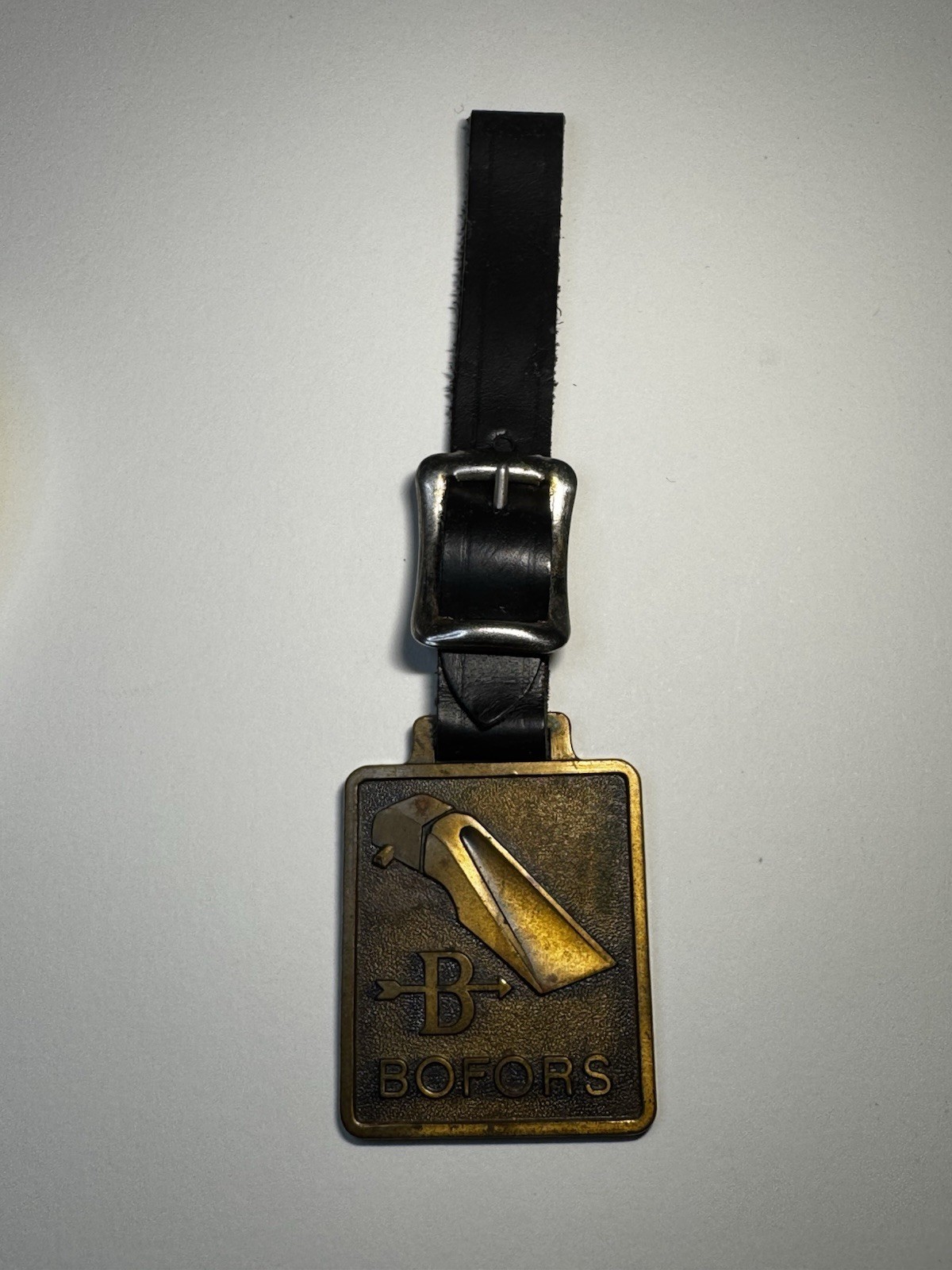 Vintage BOFORS Watch Fob With Leather Strap