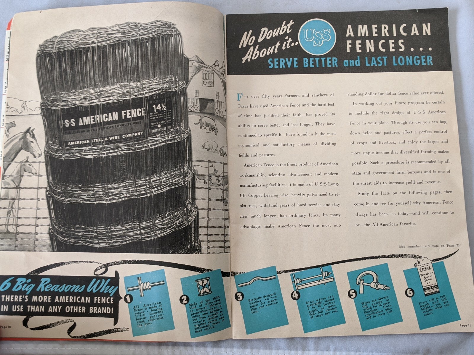 1944 USS Farmer’s & Rancher’s Handbook – Catalog Steel Products Fence Roof Nails