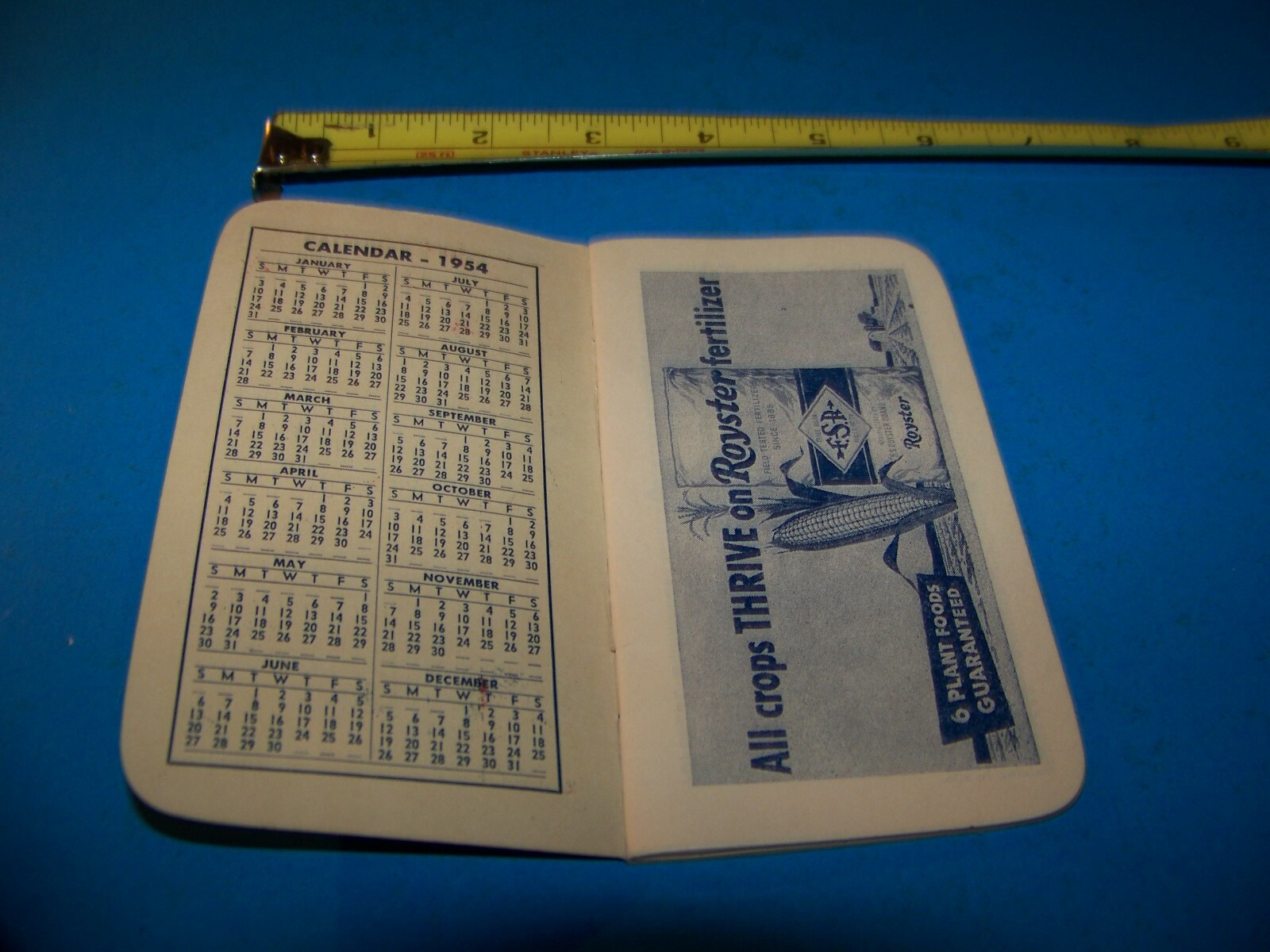 Royster Fertilizer “Daily Reminder” Memo Booklet 1954 F.S. Royster Guano Comp.