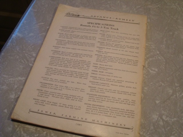 RARE Advance Rumely Power Farming Machinery 100 Page Publication