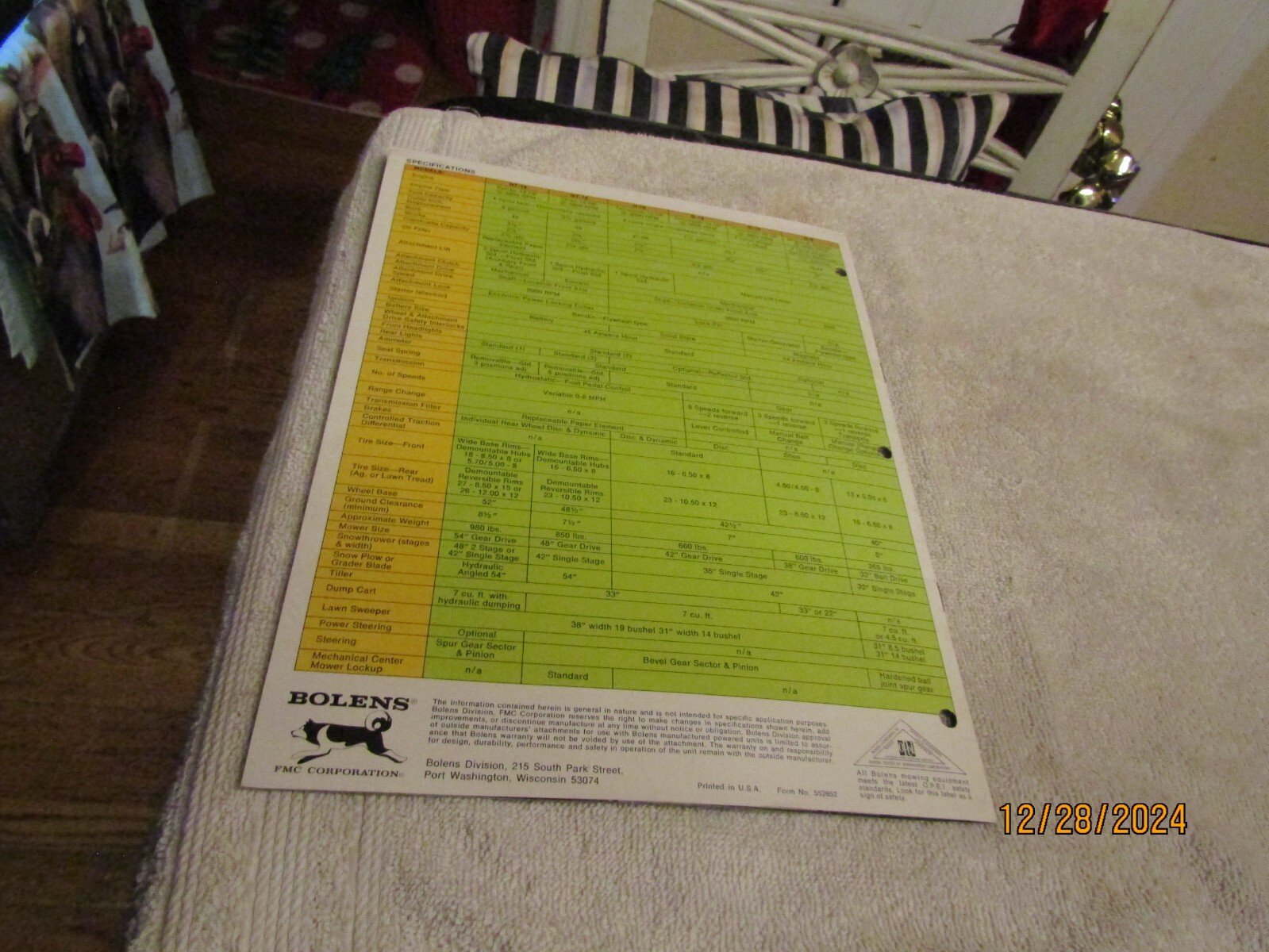 Vintage Bolens Sales Brochure Lawn & Garden Tractors Attachments Accessories ’75