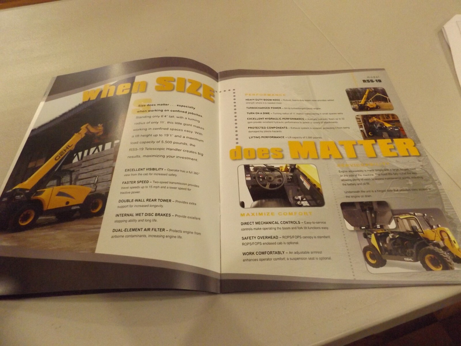 GEHL FULL LINE RS SERIES TELESCOPIC HANDLERS, LITERATURE # RS1044-5M 2010