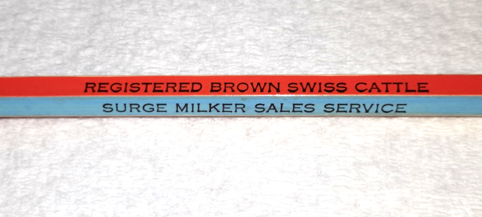 LONG FERRULE”Swiss Bell Farm*Reg. Swiss Brown Cattle*Roanoke, ILL”Unused Pencil
