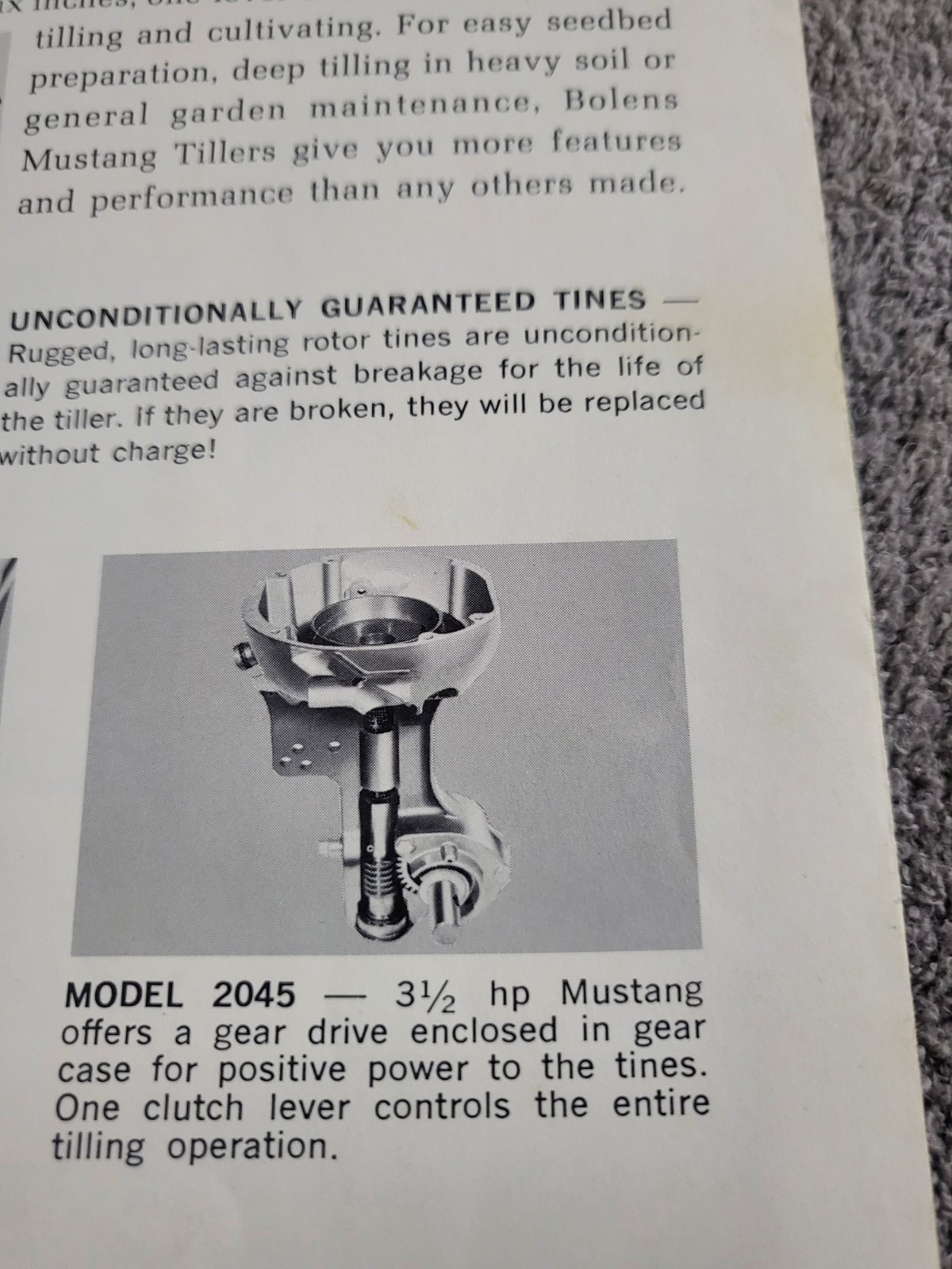 Vintage 1968 Bolens 8724 SUBURBAN 24 RIDING MOWER MOWER MUSTANG TILLER BROCHURE