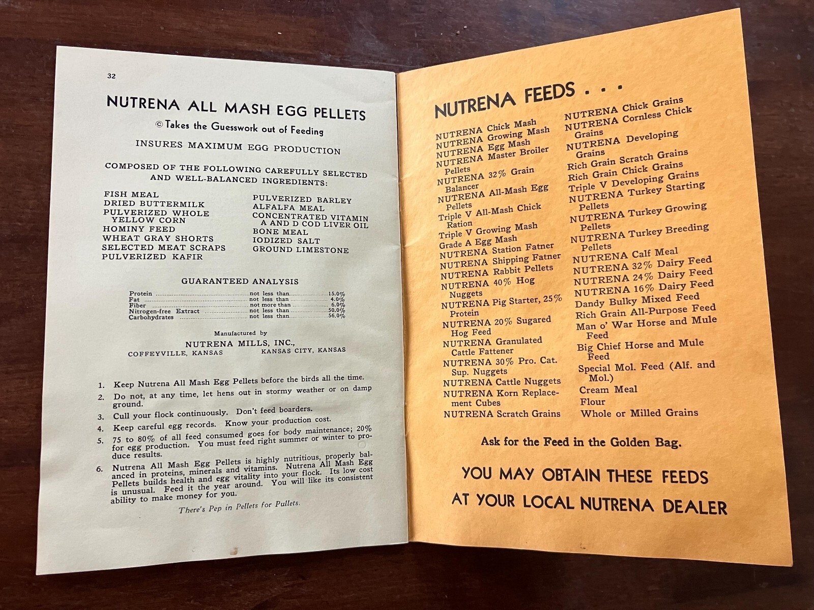1920’s-30’s Chick Raising Secret for Average Folks Booklet by Nutrena Mills, Inc