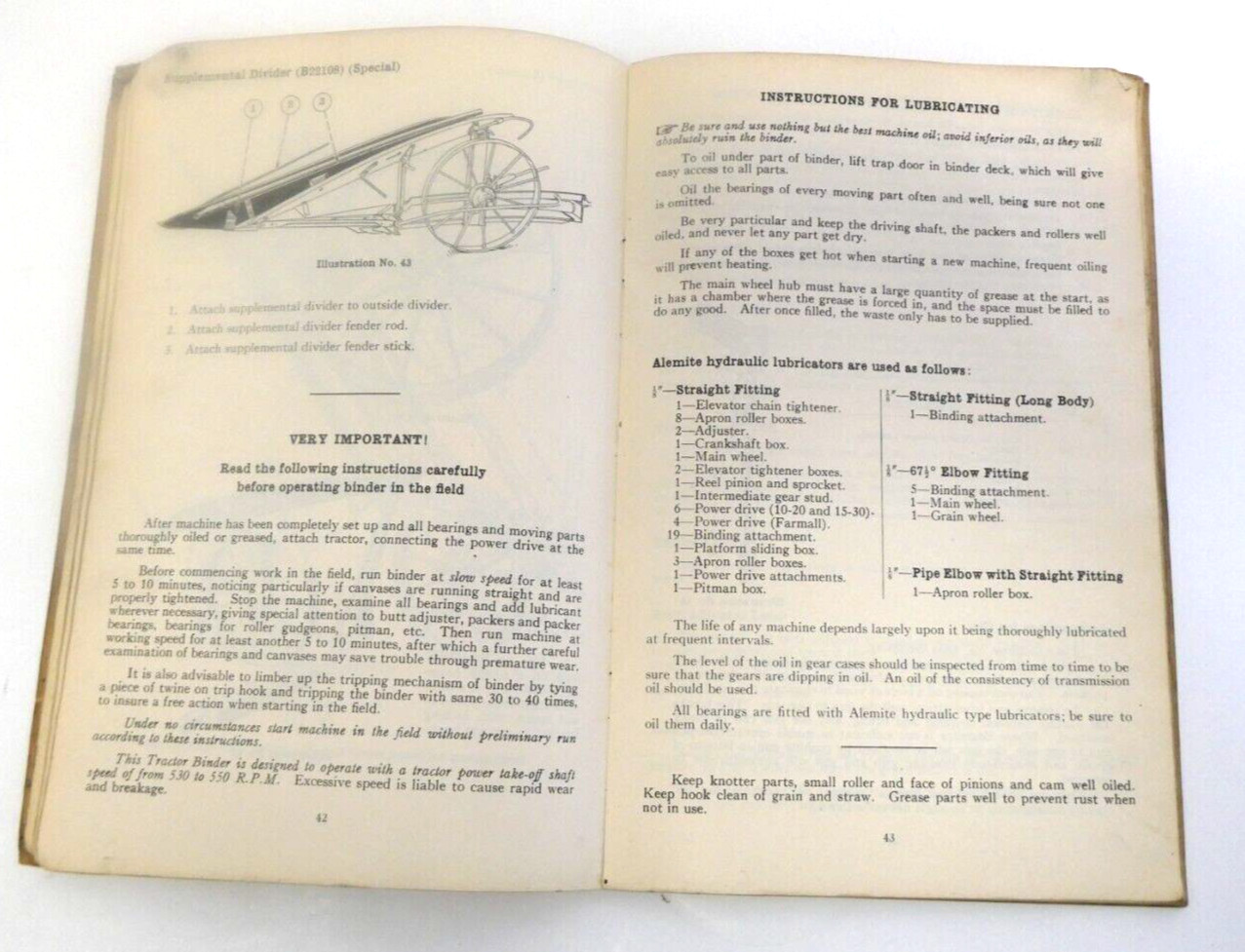 McCormick-Deering Vtg Instructions for Setting up & Operating Tractor Binder #4