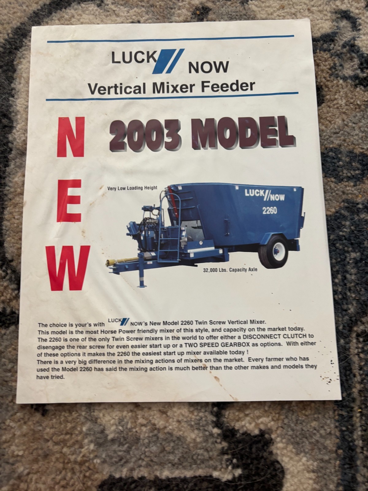 Luck Now 2003 TMR Mixer Brochure FCCA25