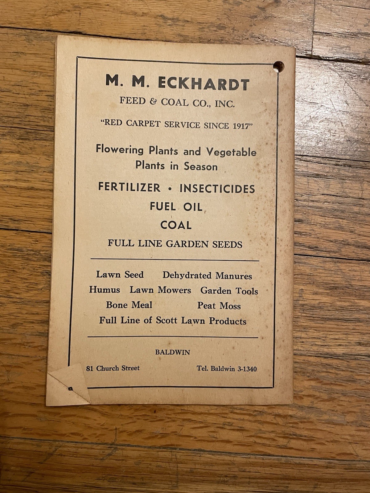 M. M. Eckhardt 1972 Agriculture Brochure Original Farmers’ Almanac Advertising