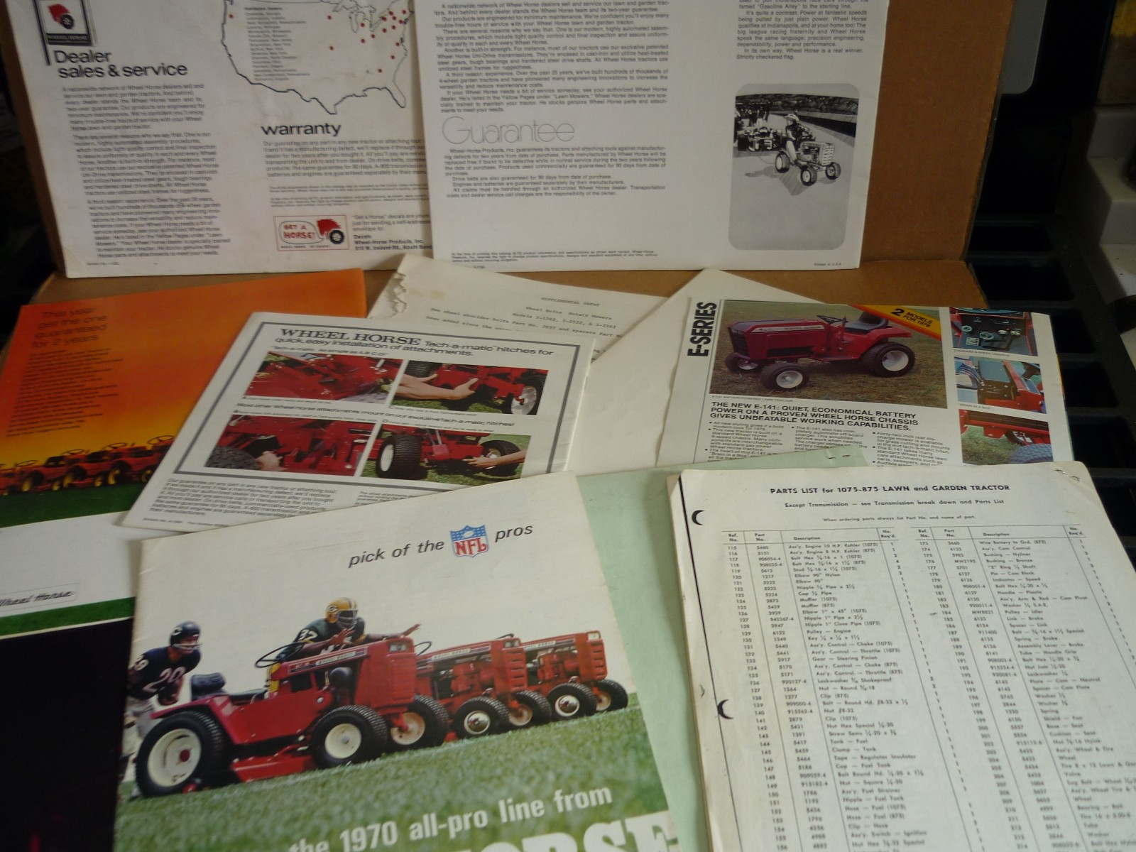 LotOriginal NOS Wheel Horse Lawn & Garden Tractor Brochures-1980 thru 1984