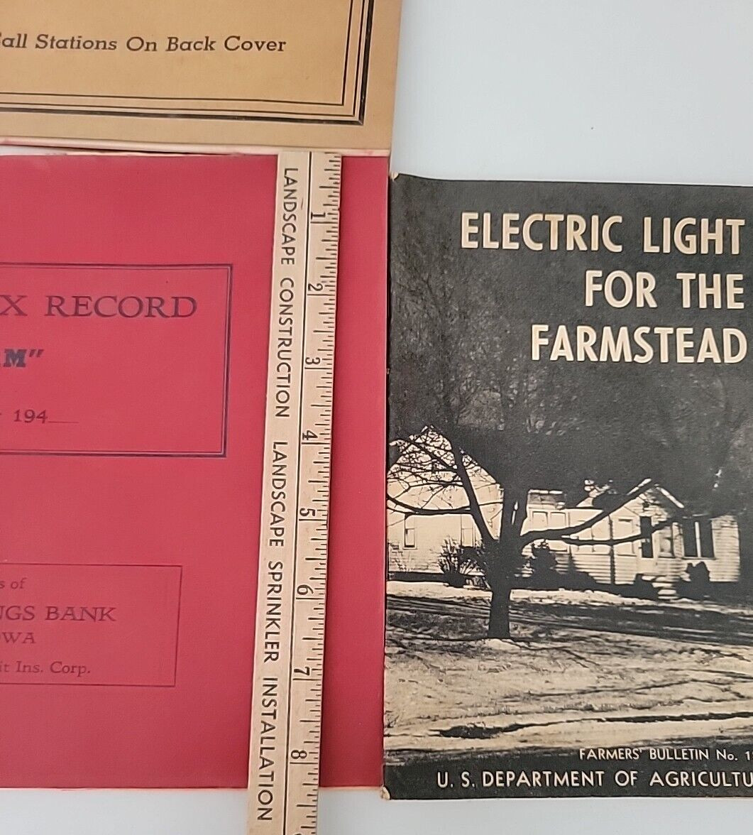 1940s Farm and Ranch Income Tax Record and Electric Light Farmstead AWESOME