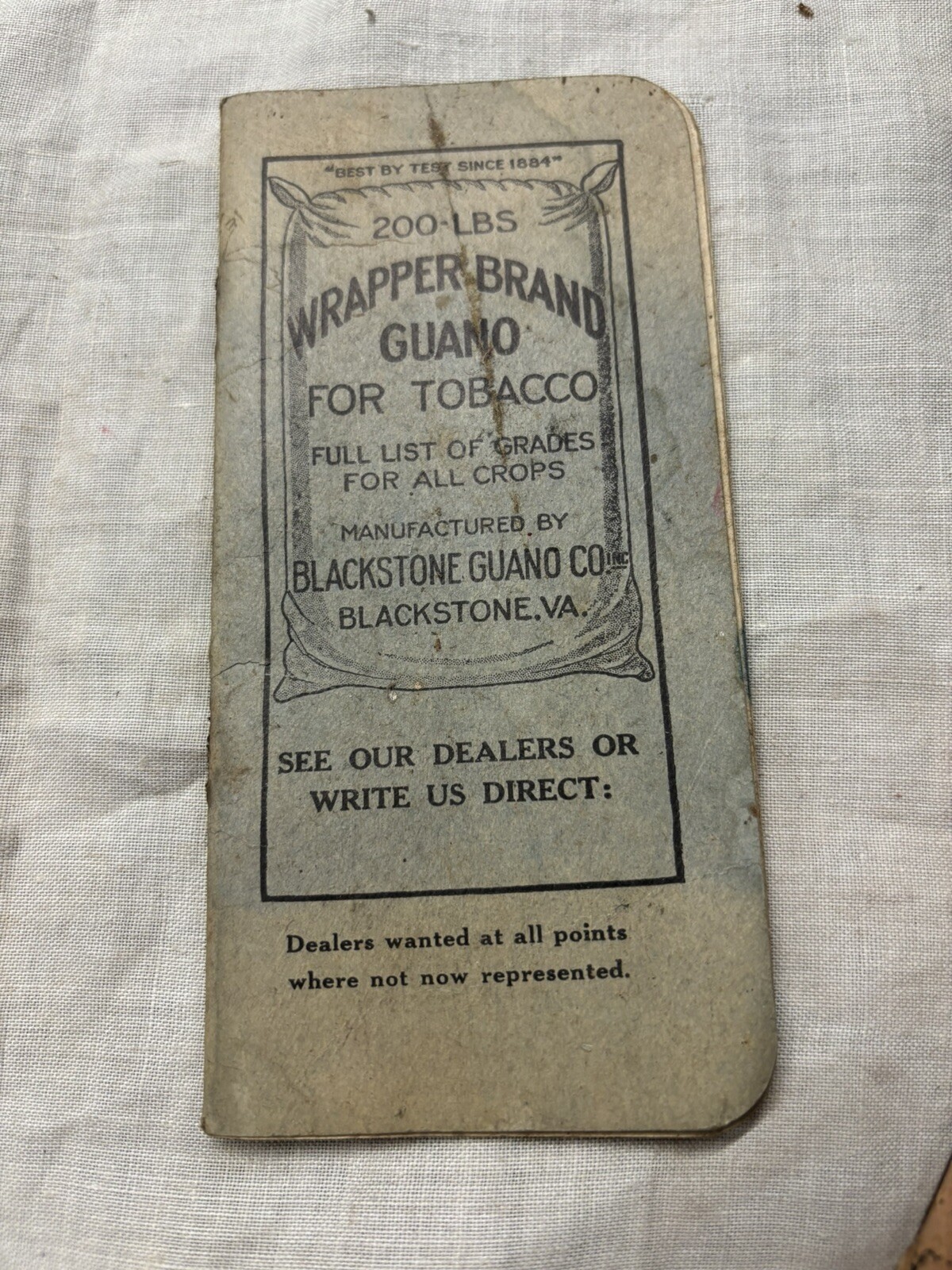 Antique 1928 & 1930s Farmers Memo from Fertilizer Co Guano Bag all Virginia