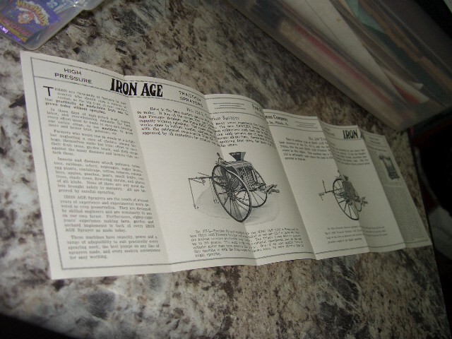 Vintage Iron age high pressure traction sprayers ad brochure Old antique