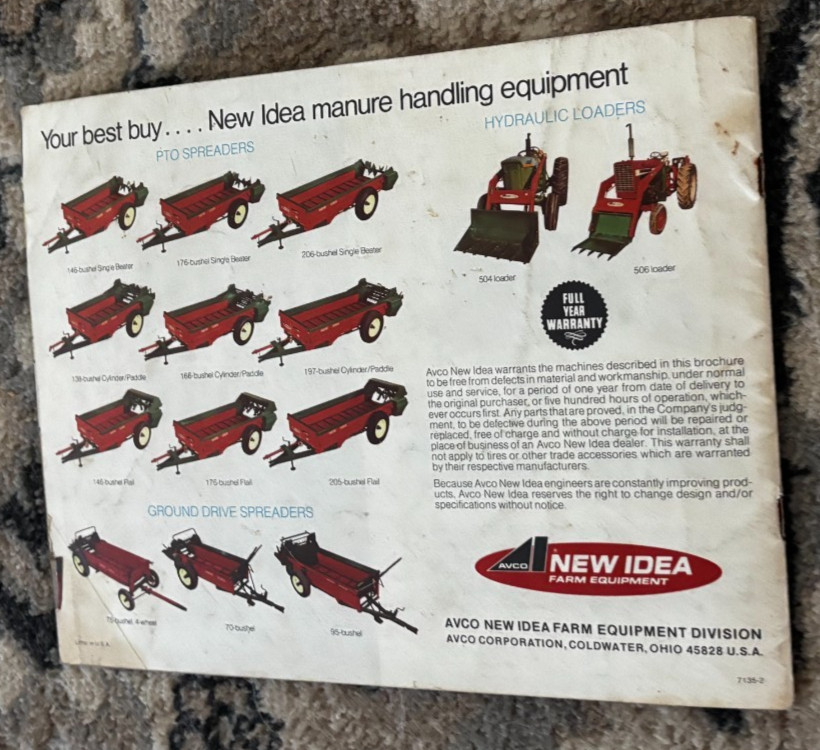 New Idea Manure Spreaders For 1971 Brochure DCPA26