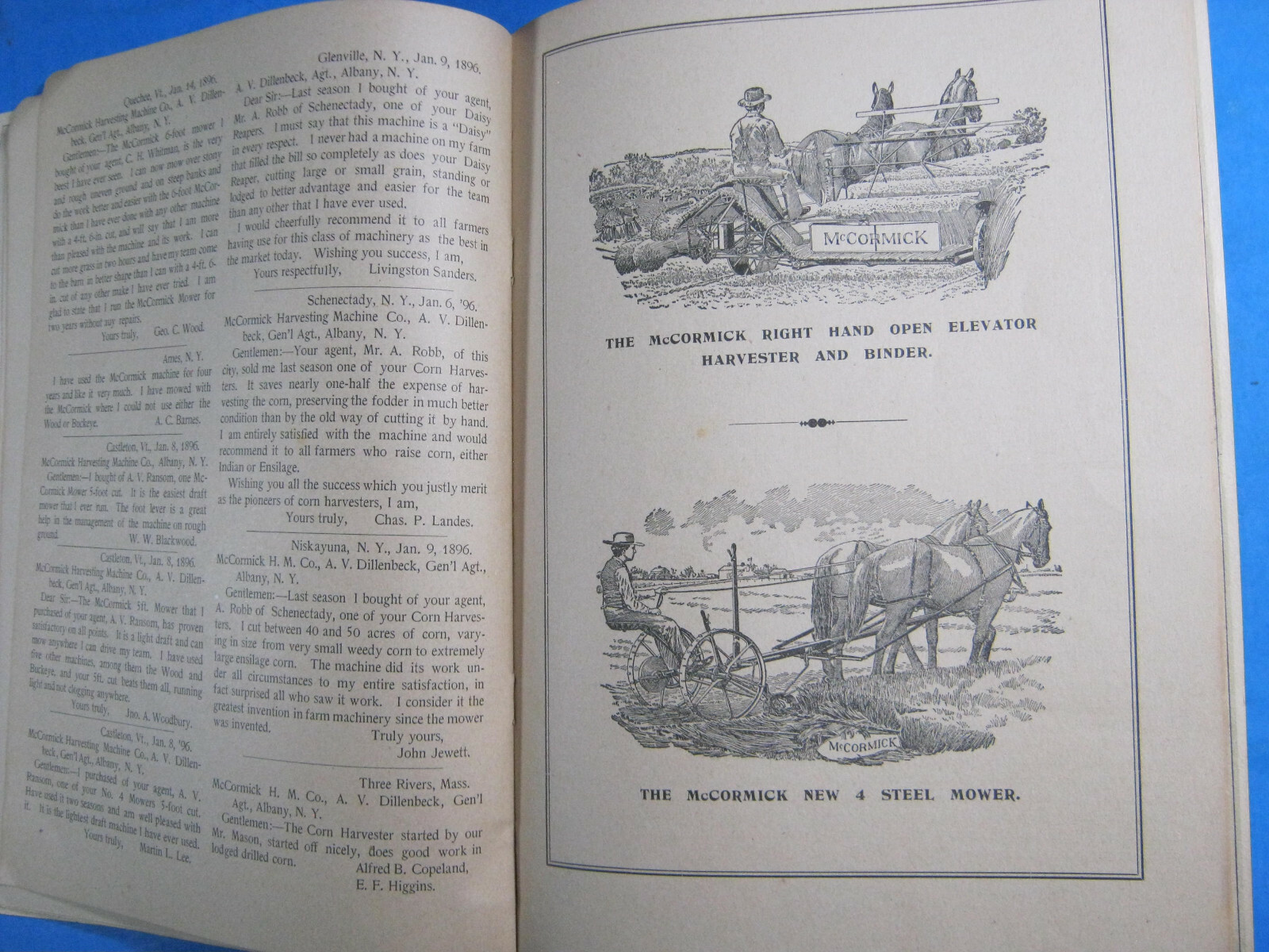 MCCORMICK HARVESTING MACHINE MOWER BINDER ODD FELLOWS BUILDING CHICAGO booklet