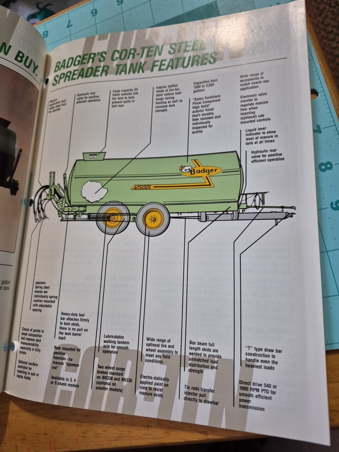 1988 BADGER Core-Ten Liquid Manure Tanks Brochure Built with Cor-Ten Steel