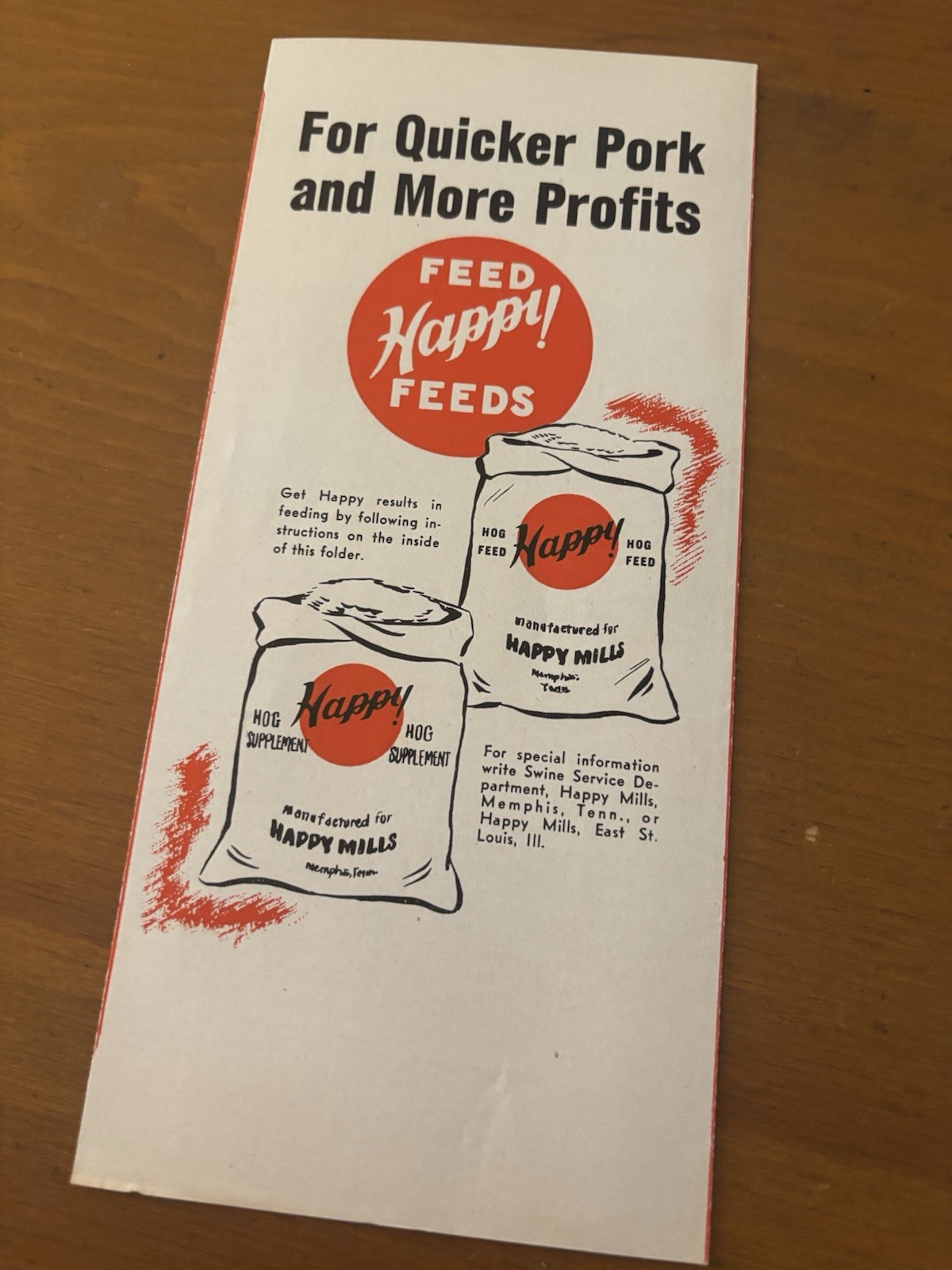 Happy Hog Feeding Hints Brochure 1950’s ? EXCELLENT CONDITION Free Shipping