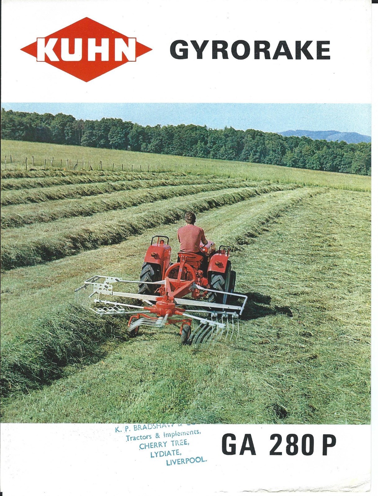 Farm Equipment Brochure – Kuhn – GA 280P – Gyrorake Rake – c1970’s (F6188)