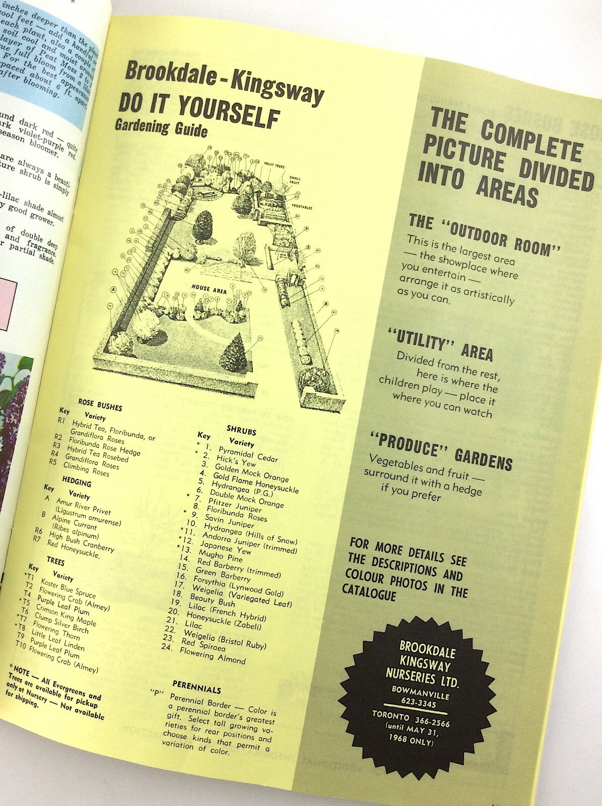 Vintage 1968 Seed Catalog Brookdale Kingsway Limited Bowmanville Ontario Q293
