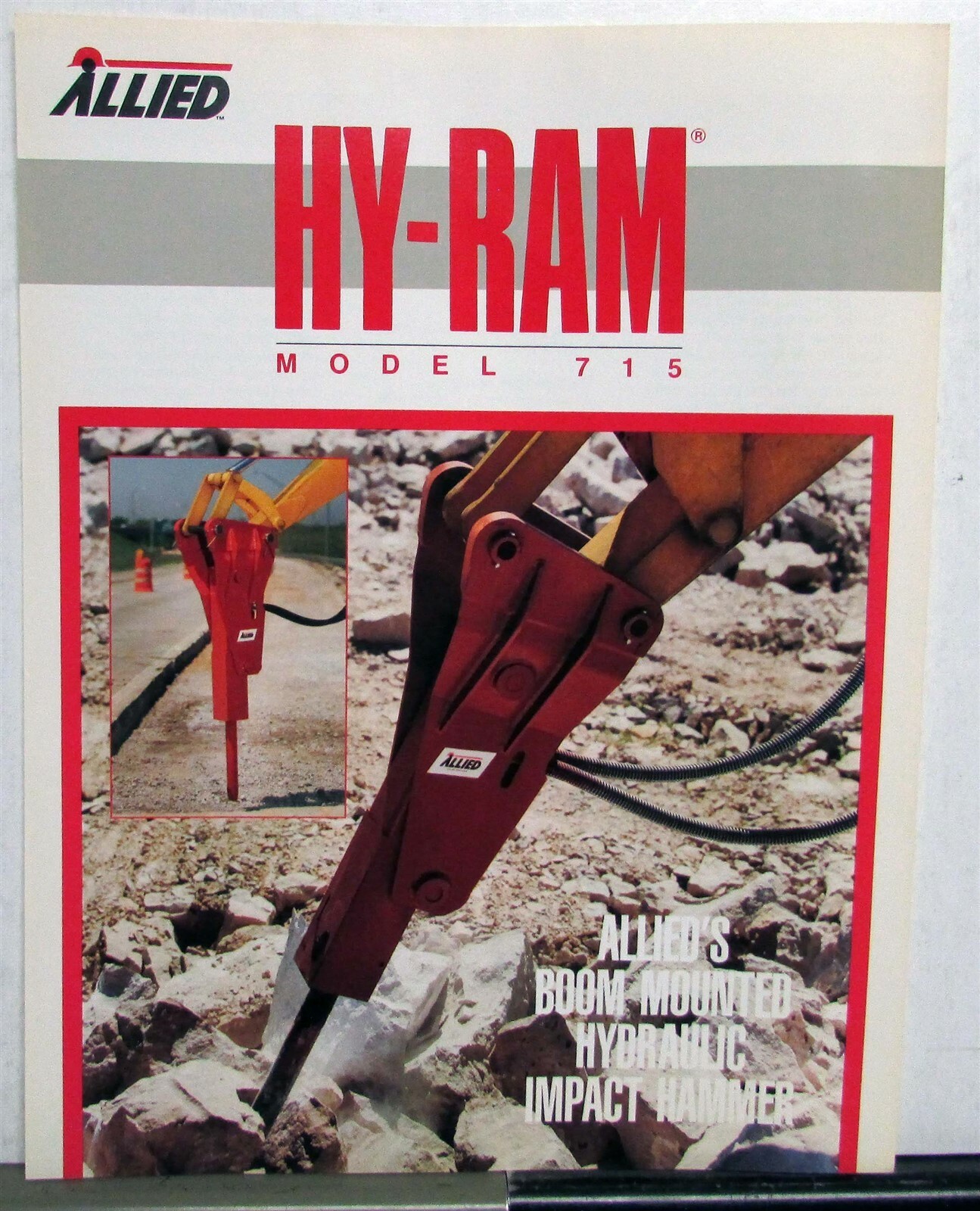 1988 Allied HY-RAM Boom Mounted Hydraulic Impact Hammer 715 Sales Data Sheet