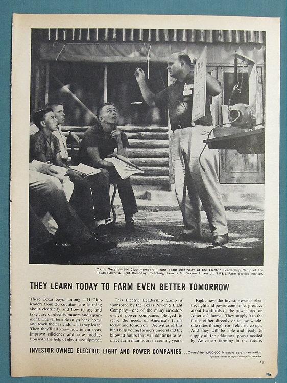 Original 1962 Electric Co’s Ad Photo Endorsed by Wayne Pinkerton of Texas