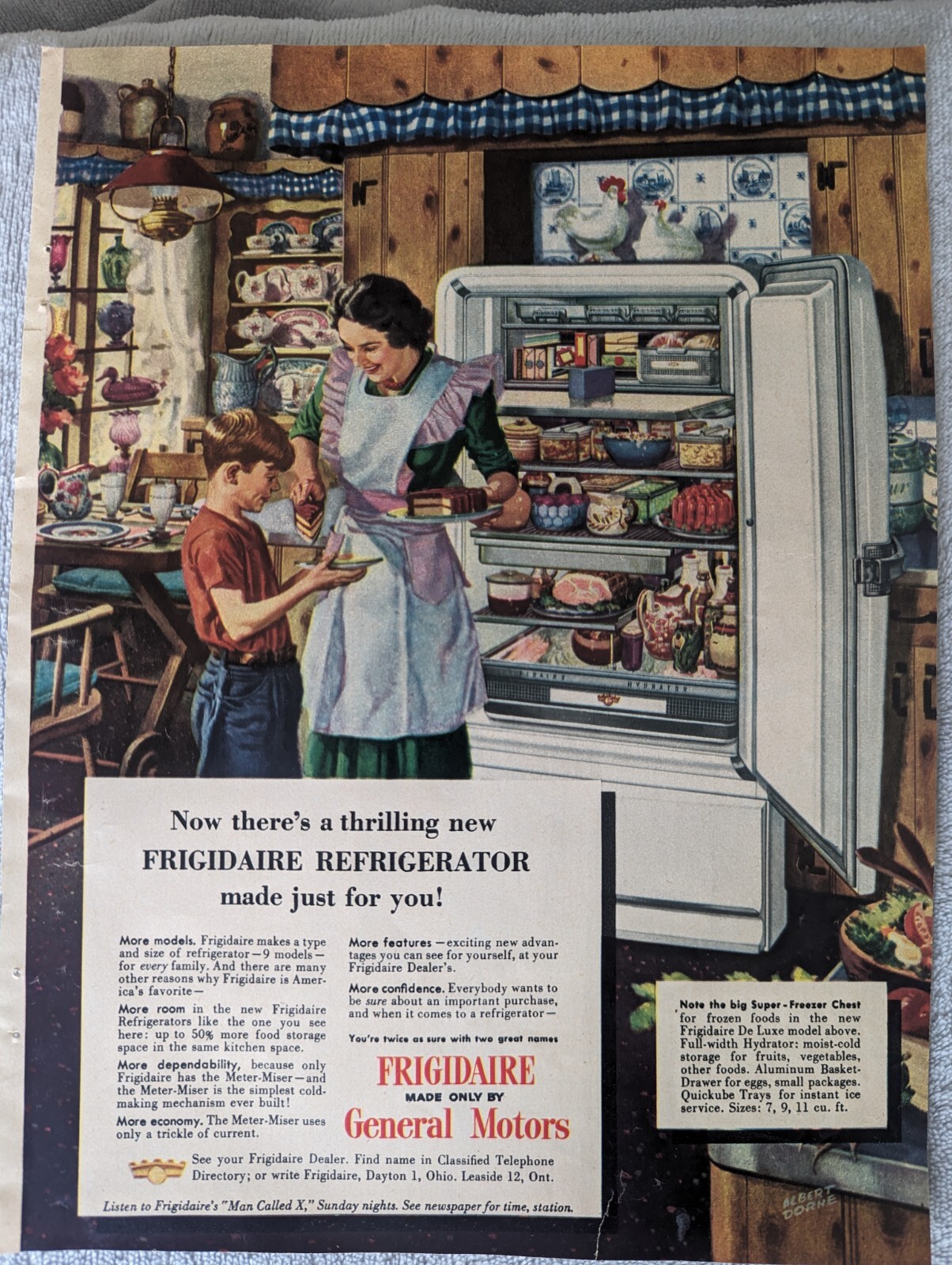 June 1948 Woman’s Day Mag Ad Enameledware porcelain on steel Frigidaire Fridge
