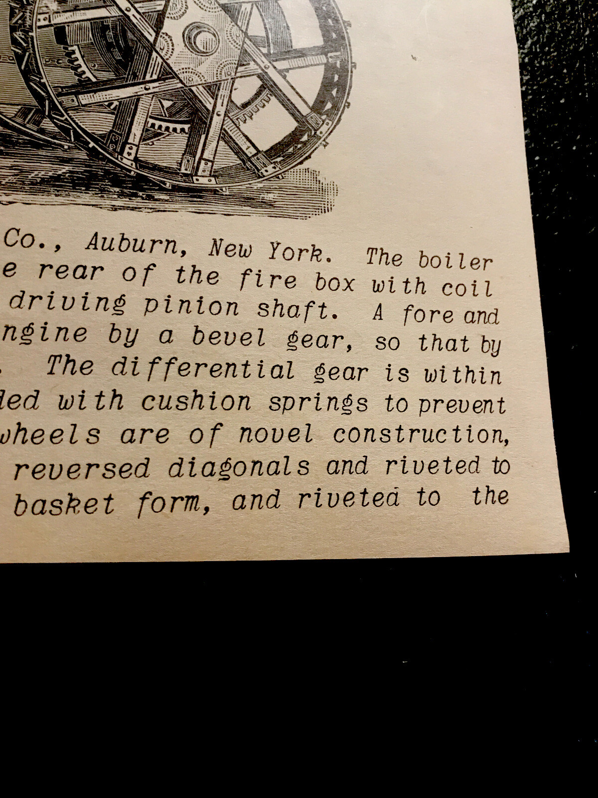 1900 Birdsall Traction Engine Farm Engraving Advertising – Auburn – New York