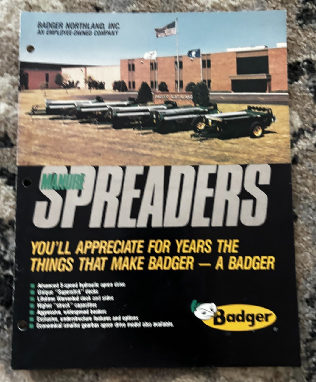 Badger Manure Spreaders For 1988 Brochure DCPA26