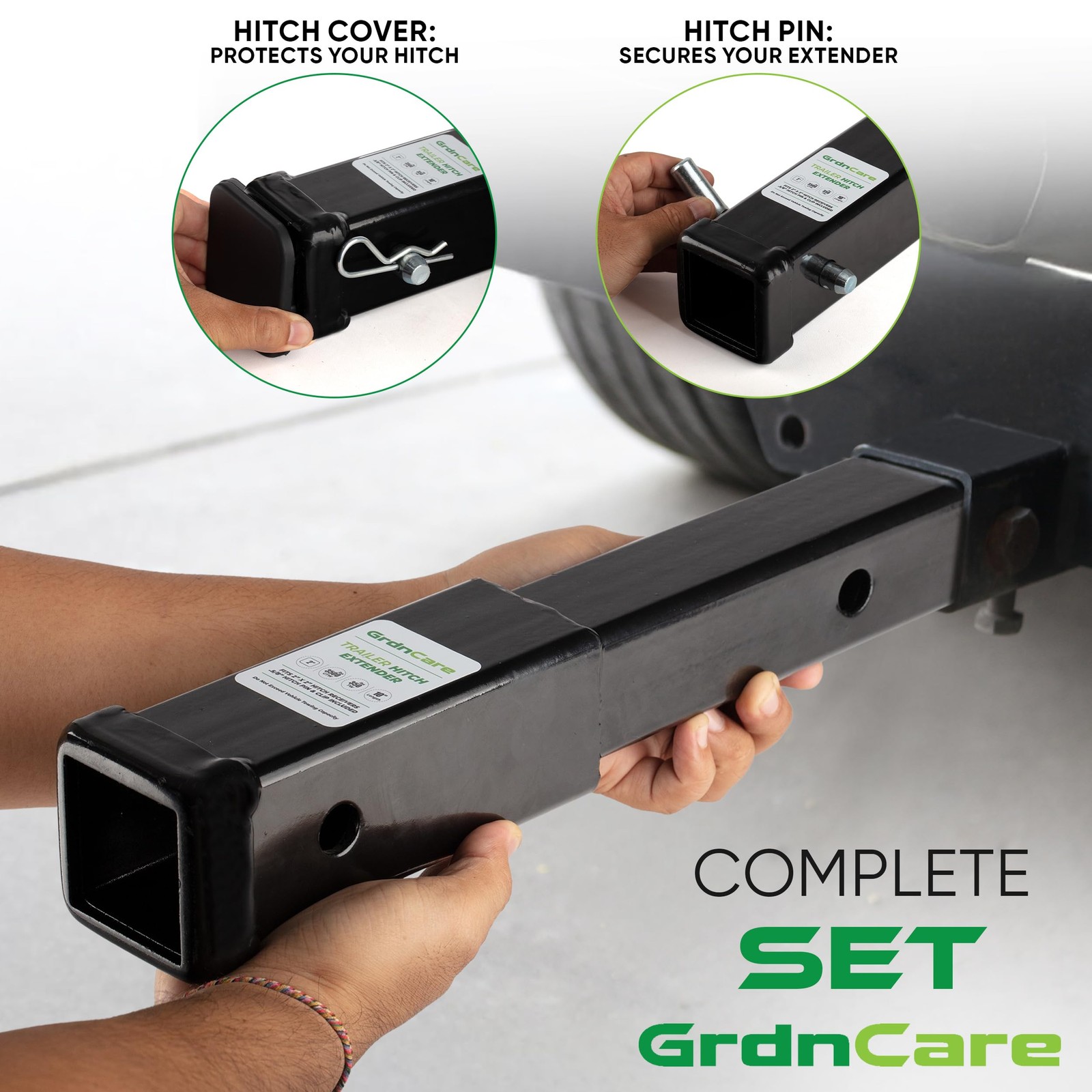 GrdnCare Heavy-Duty 10″ Trailer Hitch Extender for 2-Inch 10 Inch, Black