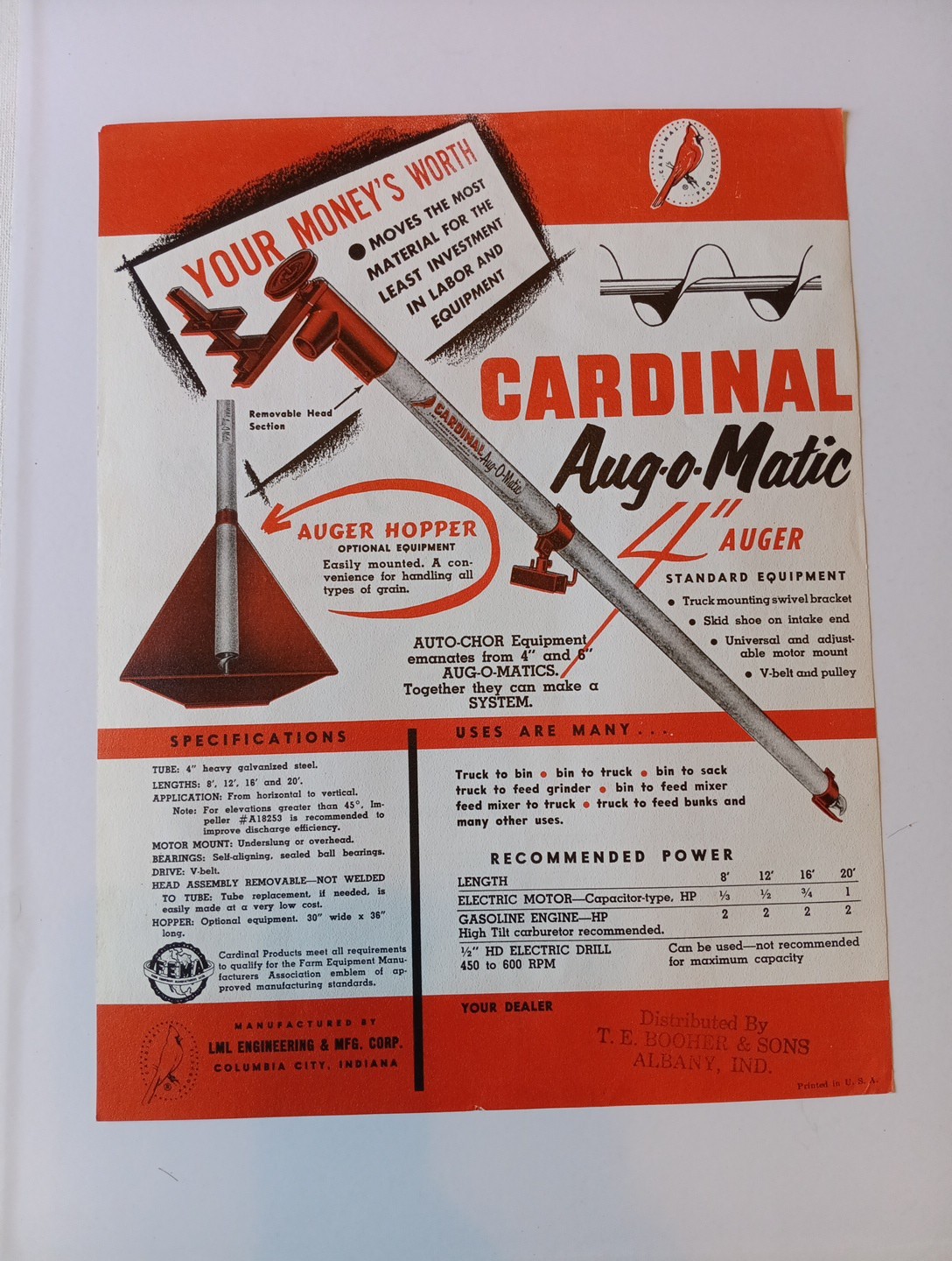3 Vintage Cardinal EQUIPMENT ADVERTISING Brochures Flyers