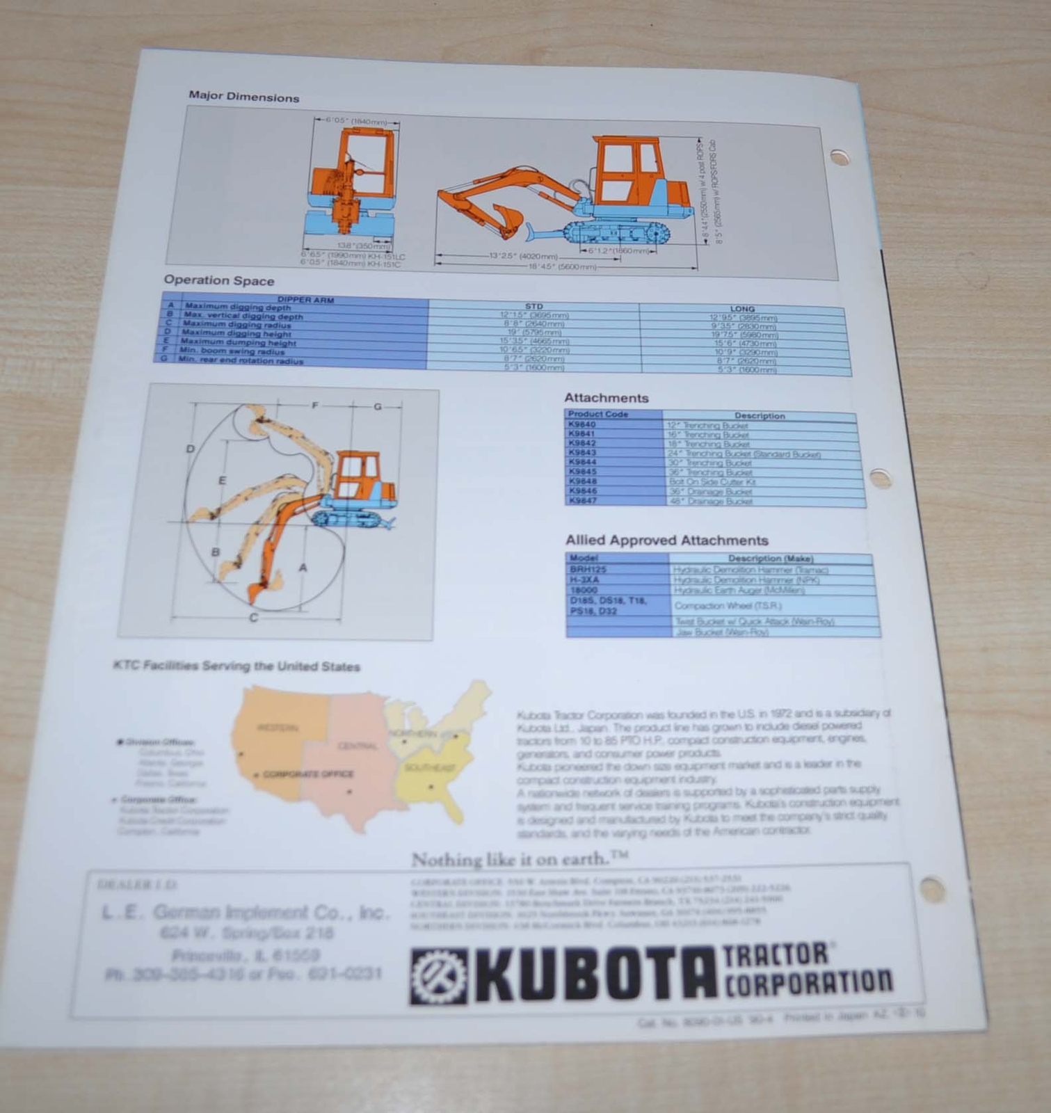 Kubota Compact Excavator KH-151 Japanese Brochure Prospekt
