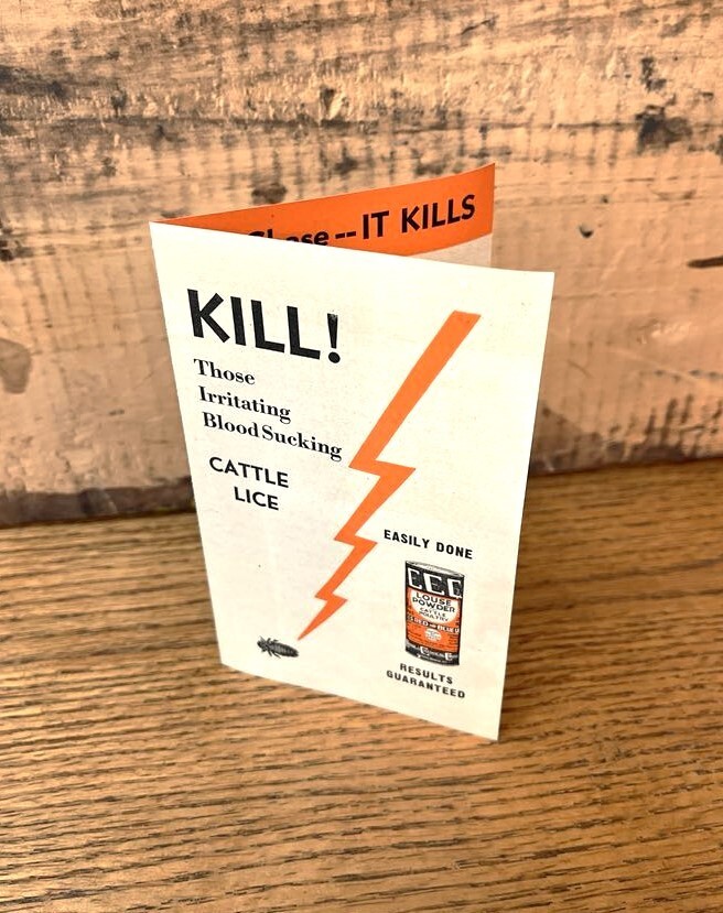 1920’s Cattle Lice Powder Advertising Flyer ~ Carbola Chemical Company