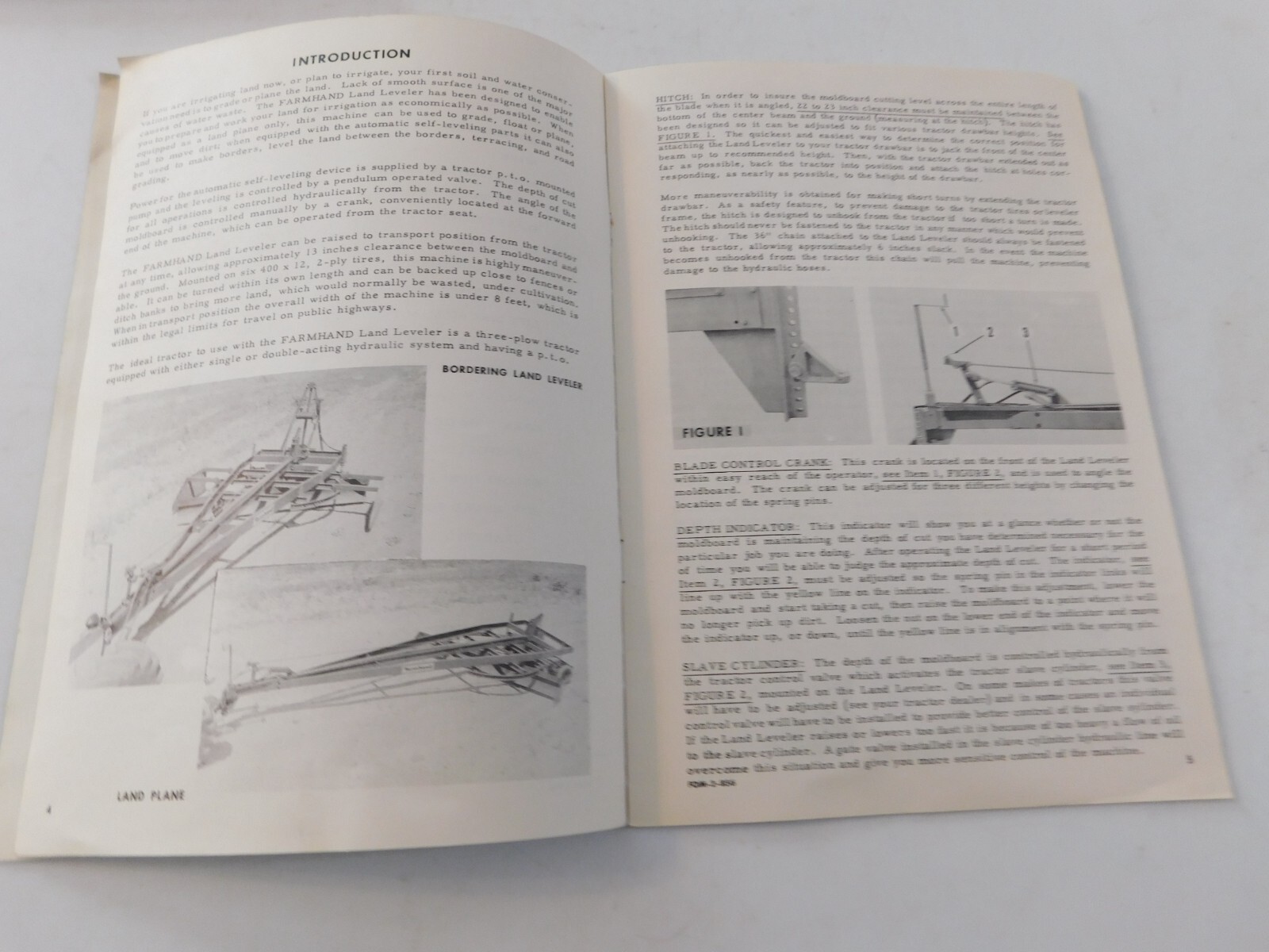 1956 FARMHAND LAND LEVELER OPEERATOR’S MANUAL VG CLEAN NO TEARS