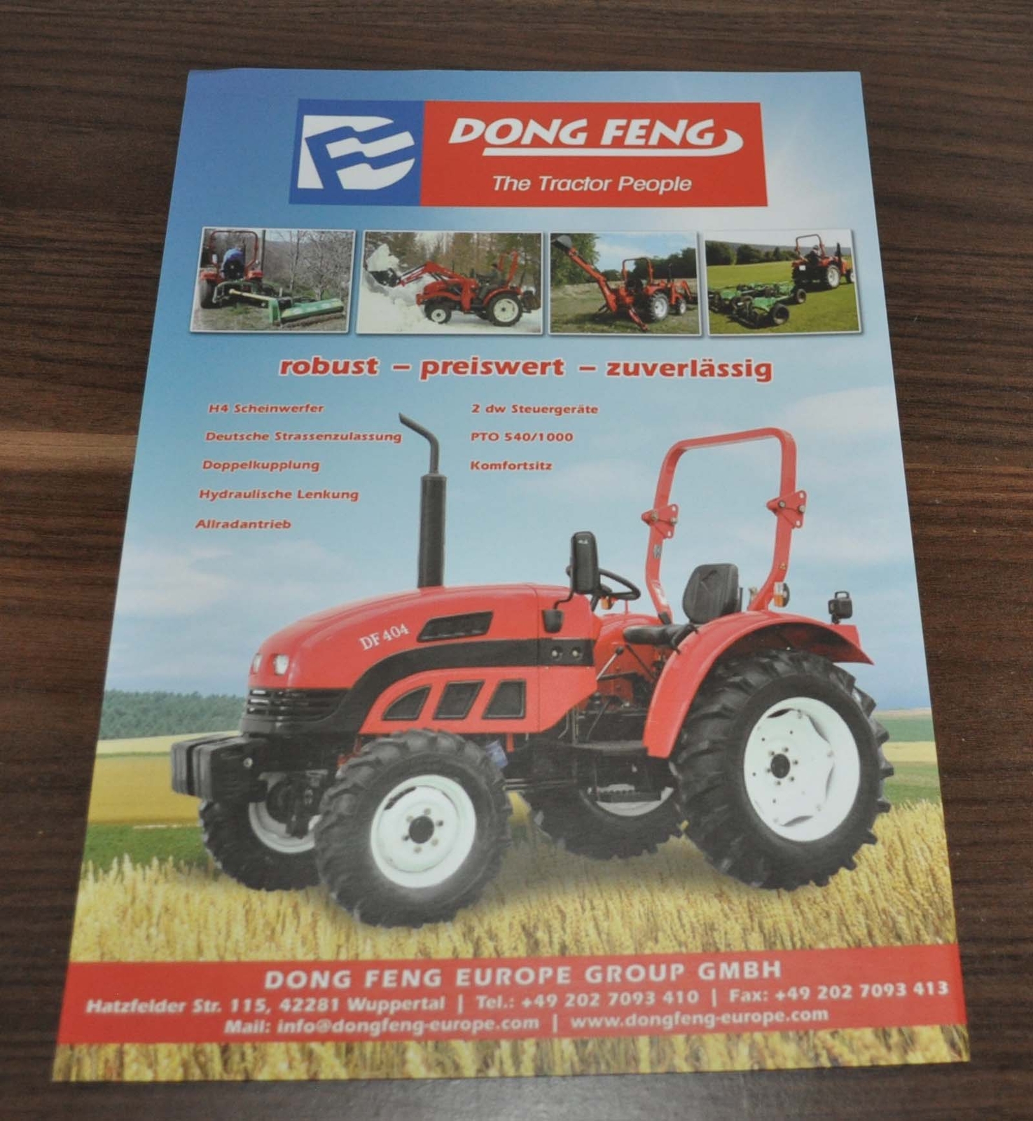 Dong Feng Tractor China Specification Brochure Prospekt